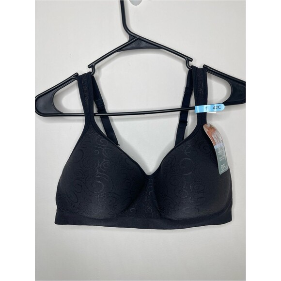 Bali Other - Bali Comfort Revolution Wire-Free Bra 42C Black Swirl Adjustable